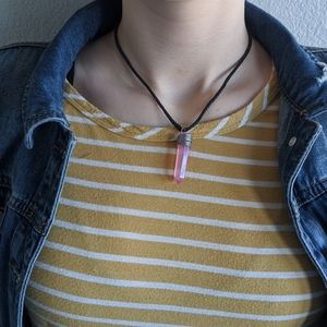 Pink Crystal Healing Chakra Necklace